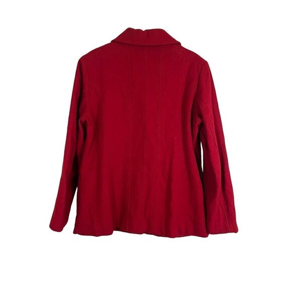 White Stag Jacket Women L Red Wool Peacoat Festive Christmas Retro Western 80s - Picture 8 of 13